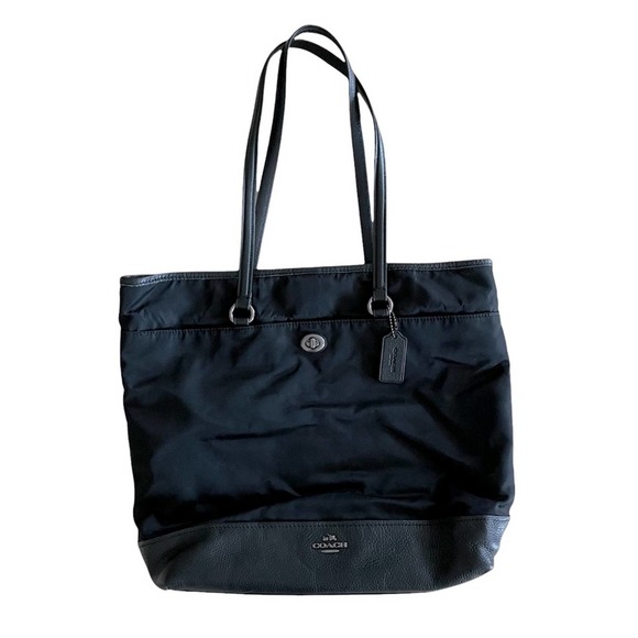 Coach Handbags - Coach Black Leather and Nylon Tote